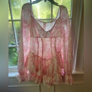 Floral corset romper